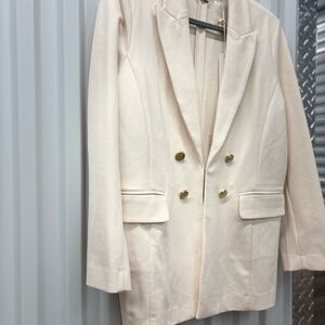NWT Chico’s English Cream Blazer with Gold Accents 12